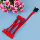 1Pc 4pin ide to 5 15pin sata splitter hard drive power cable cord 18AWG red  Hn