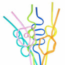 Crazy Loop Straws, (Pack of 50) Crazy Silly Colorful Reusable Drinking Stra