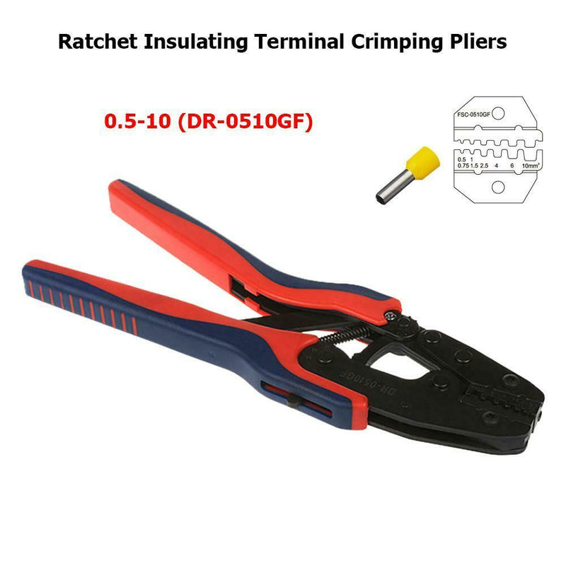 Ratchet Insulating Terminal Crimping Pliers Hand Tool Wire Clamp (DR-0510GF A