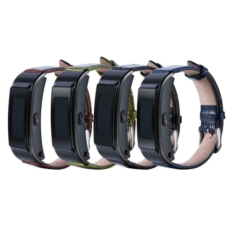 Smart Sports Bluetooth PU Leather Watch Strap for Huawei B5 18mm Blue