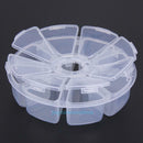 2Pcs Empty Nail Art Rhinestone Beads Storage Case Display Box Clear Compartments