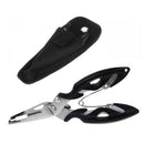 Portable Lure Split Ring Fishing Titanium Pliers & Crimper Carbide Cutters Black
