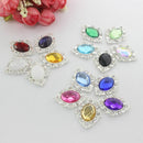 10pcs Oval Shape Acrylic Crystal Flatback Buttons for Jewelry Making 30mm