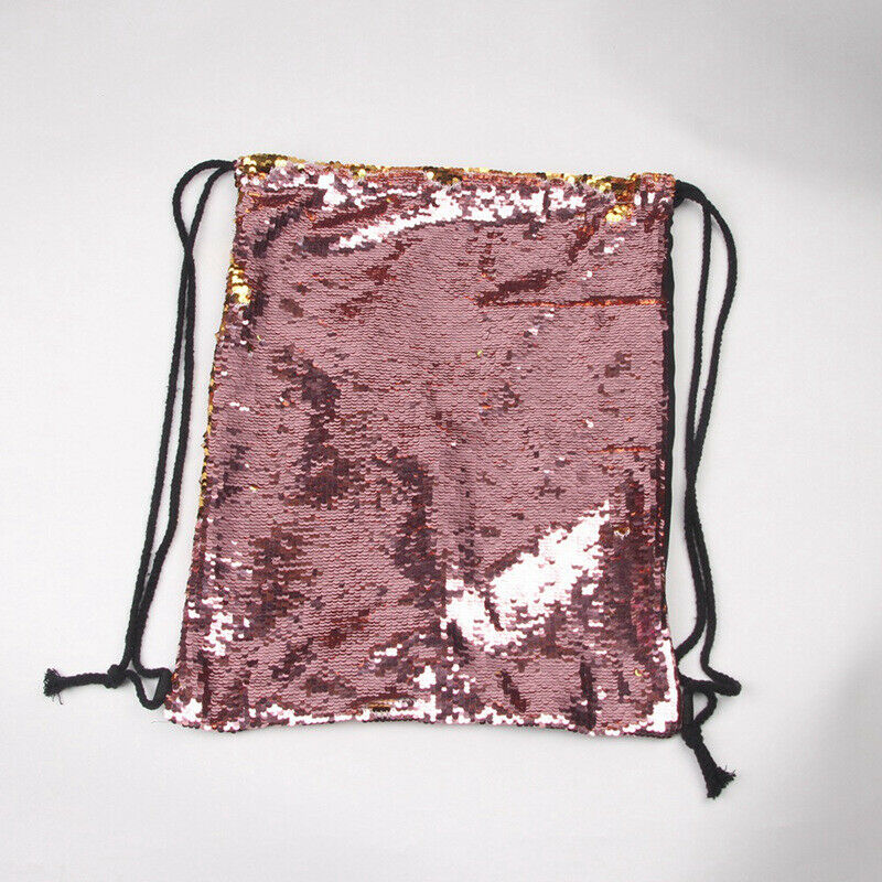 Reversible Sequins Bag twinkling Fashion Backpack Drawstring Backpack Packs U7R4