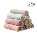10pcs Microfiber Dishcloth Kitchen Washing Cleaning Towel Dish Cloth Rag TEJ