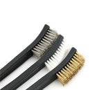 3pcs Mini Stainless Steel Brass Nylon Wire Brush Set Cleaning Polish Tool FT