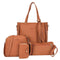 4pcs Women Handbag Lady PU Leather Shoulder Bag Tote Purse Messenger Satche