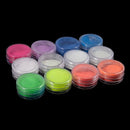 12boxes/set Neon Phosphor Powder Nail Glitter Powder 12 Colors Dust Luminou G8H8
