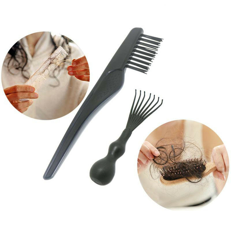 2Pcs Mini Home Salon Use Hair Brush Cleaning Tool Cleaner Rake Comb Kit,Good