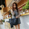 4pcs/set Solid Color Litchi Pattern Women Shoulder Handbags Clutch (Black)