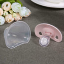 Anti-Dust Cover Baby Pacifier Flat Thumb Pattern Baby Nipples(Pink)