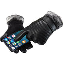 Leather Motorcycle Fleece Anti-slip Gloves Men Touch Screen Driving Gloves