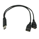 USB 2.0 Y Adapter Male To 2 Dual Female Jack Y Splitter Cord Cable Adapter