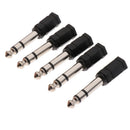 5x 6.35mm Male to 3.5 mm Female M/F Jack Audio Stereo Adapter Converter
