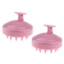 2x Manual Handheld Silicone Scalp Massage Scrubber Brush For Deep Cleaning