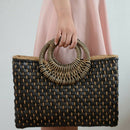 Hand Basket Shopping Bag Black Color Bali Island Hand Woven Bag Straw Bags