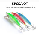 5pcs 11cm Fishing Lure Squid Lures Wood Shrimp Bait Wobbler Luminous Squid