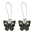 Female Black Butterfly Skulls Dangle Earrings Gothic Women Earring Hook