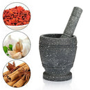 Granite Pestle and Mortar Set Herb Spice Pepper Garlic Grinder Solid Crusher Set