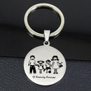 Fashion Family Mom Dad Daughter Son Pet Keychain Stainless Steel Keyring- OZ