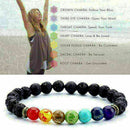 7 Chakra Healing Beads Bracelet Natural Lava Stone Diffuser Bracelet Jewelr Z5Q4