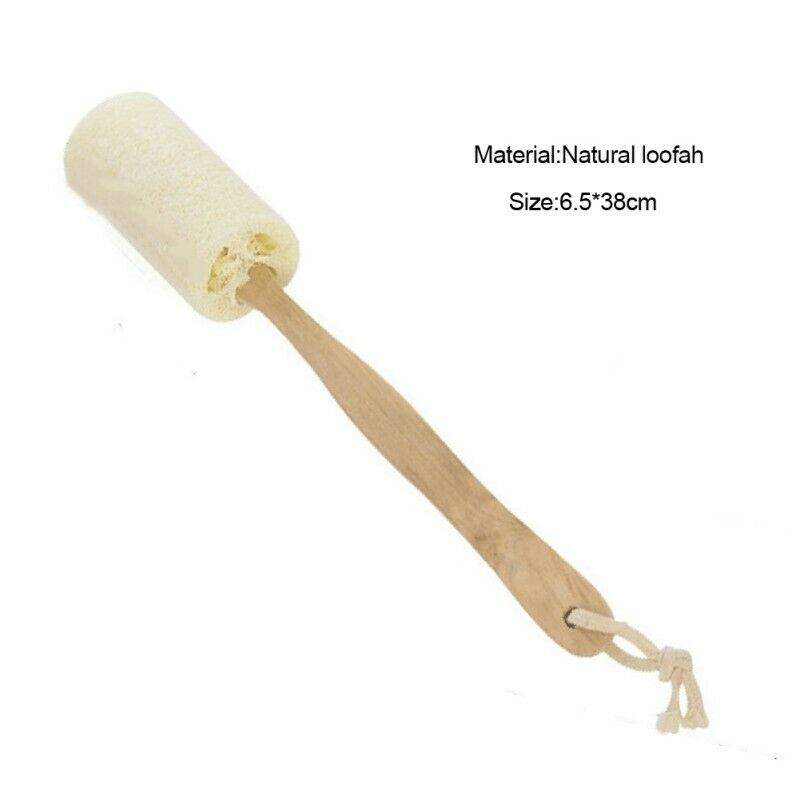 Loofah Wooden Handle Bath Shower Brush Long Handle Thick Loofah Bath Towel  T3K9