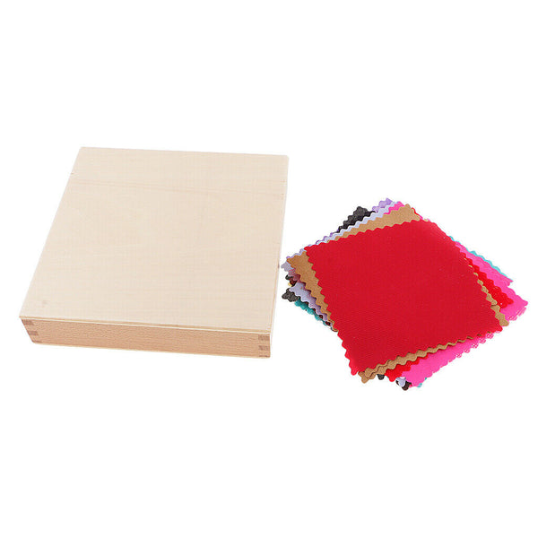 Montessori Fabric Cloth wooden Box Kids Children Touch Toys Early Learning