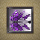 5D DIY Diamond Painting Pattern Purple Butterfly Cross Stitch Home Decor OZ