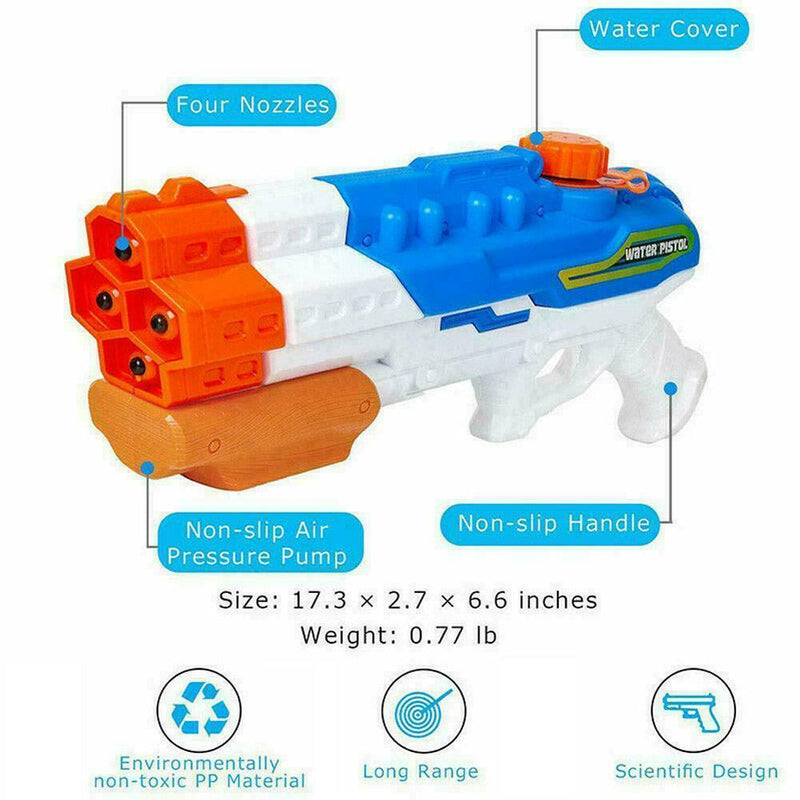 Giant 17.3In Water Gun Super Pump Action Cannon Shooter Drench Pistol Soake O7O6