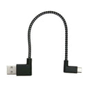 Durable L Shape Connector Nylon Weaving Micro USB Charging Data Cable(20CM)
