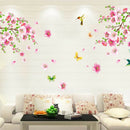 Beautiful Flower Peach blossom Birds Art PVC Wall Stickers Removable Home OZ