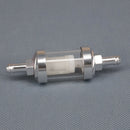 Motorcycle Scooter 6mm 1/4"  inch Chrome Plated Glass Inline Fuel Petrol Filter