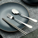 5Pcs Portable cutlery set Dinnerware 410 Stainless Steel Tableware Green Safe