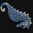 Retro Women Crystal Animal Sea Horse Men Brooches