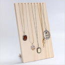 Unfinished Wood Jewelry Necklace Pendant Display Stand Holder Rack 9 Hooks fC7O8