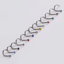 20pcs Colorful Rhinestone Nose Studs Jewelry Screw Ring Bone Bar Body Piercing