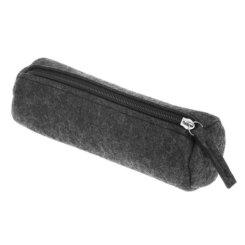 Glasses Bag Dustproof Pencil Pen Holder Container Case(Round Dark Gray) A