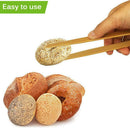 Bamboo Kitchen Tongs 9.6 Inch Reusable Tongs Tool for Cooking, Toast, Bagel N2J9