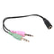 3.5mm Female to Stereo Dual Male Y Splitter Microphone Speaker Cable Y6K7