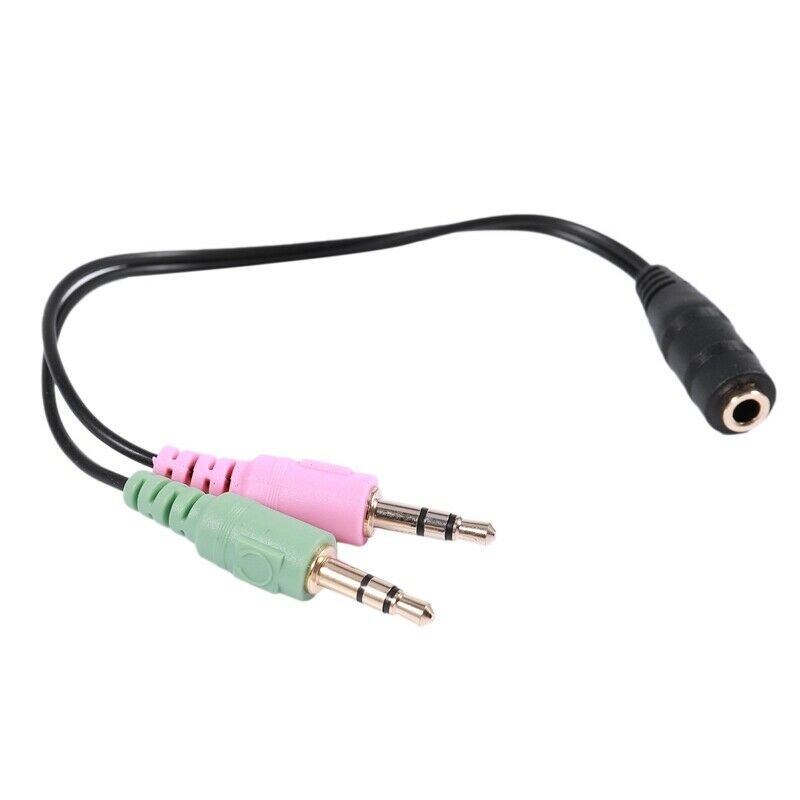 3.5mm Female to Stereo Dual Male Y Splitter Microphone Speaker Cable Y6K7