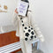 Portable Flower Printed Shoulder Handbag Plush Messenger Bag Street Totes