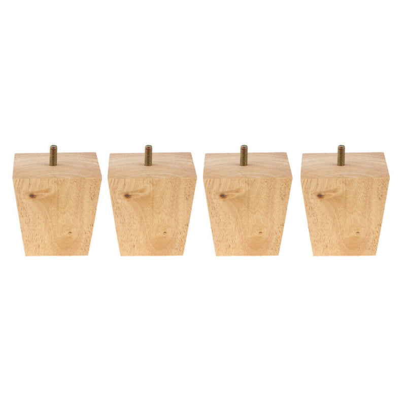 4 Universal Furniture Feet Solid Wood Sofa Riser Leg Square Cone Shape Feet