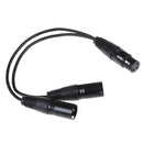 3pin xlr female jack to dual 2 male plug Y splitter cable adaptor 0. cord JC! Gw
