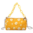 Daisy Flower Handbag Beach Women Canvas Chain Shoulder Bucket Bag (Yellow)