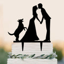 Romantic Cake Topper with Dog Acrylic Silhouette Cake Topper Cake Decoration