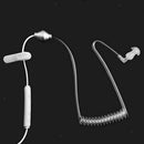3.5mm Air Tube Earphone Anti-radiation Headsets with On/Off Switch Mic white