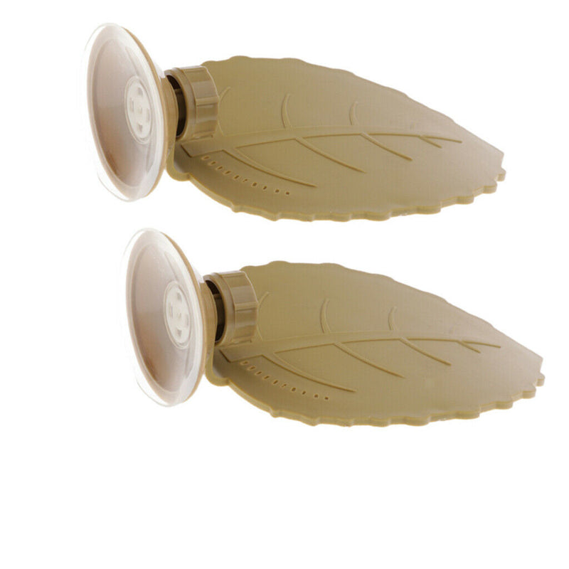 2 x Turtle Platform with Suction Cup Leaf Shape - Decorative Reptile Frog Pier