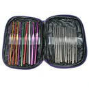 Aluminum Crochet Hooks Needles Knit 22pcs Set Weave Craft Yarn Multi Color Delux