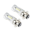 2x P15D P15D-25-1 H6M 6000K 80W 16 LED Headlight Projector Motorcycle Hi/Lo Bulb