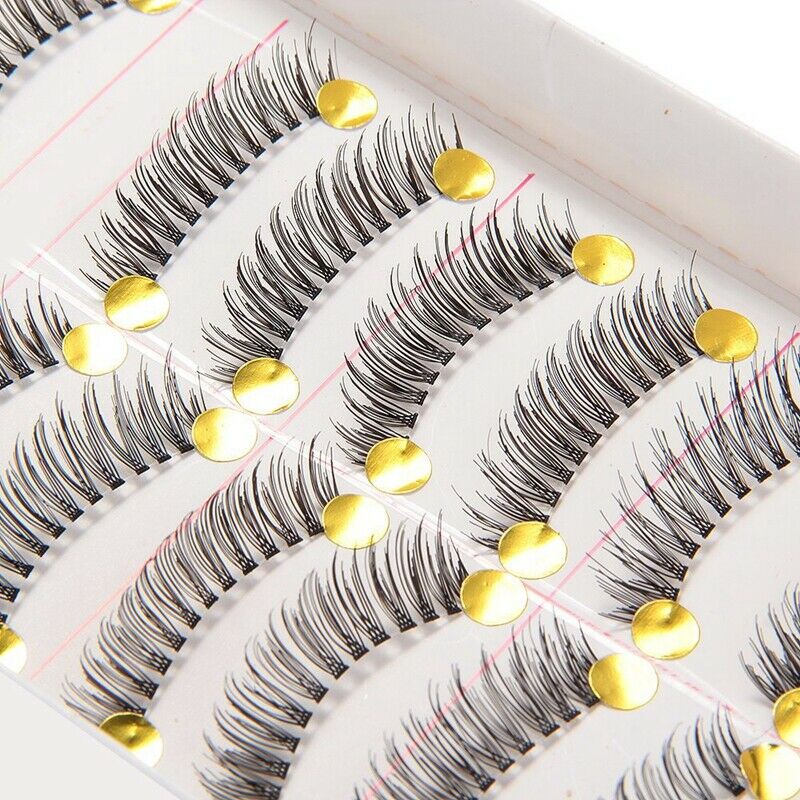 10 Pairs Makeup Handmade Natural Long False Eyelashes Eye Lashes 1.2cm E2U3